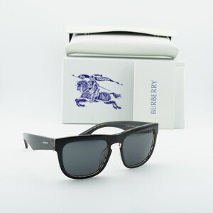 Burberry BE4431U 412187 Square Sunglasses - Black on Vintage/Dark Grey